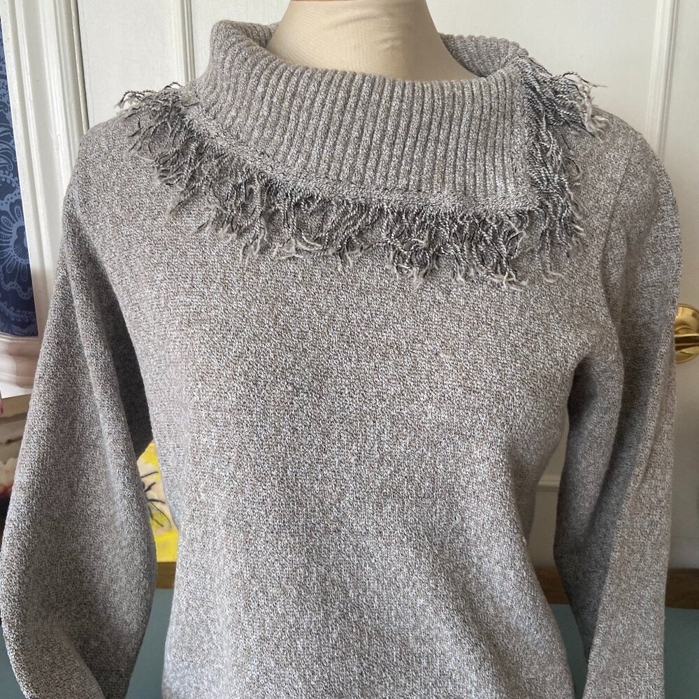 Vintage Fringe Neck knit sweater - size small - western, cowgirl, y2k